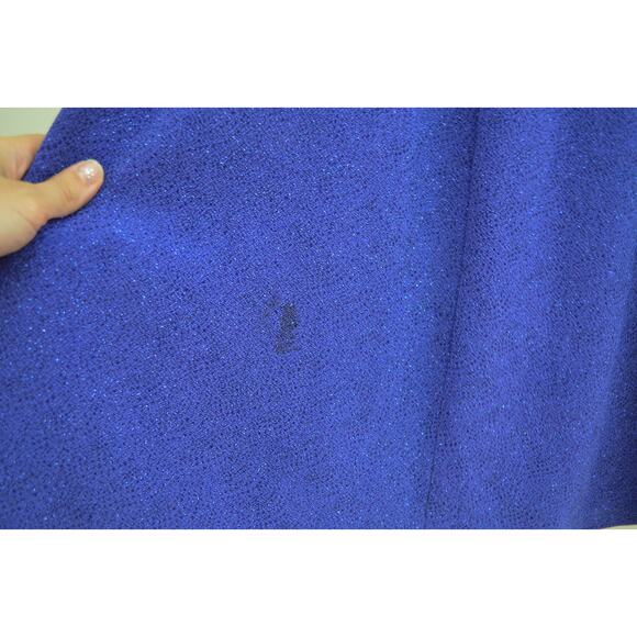 Y2K Periwinkle Sparkly Maxi Dress Open Back Size Small - Picture 7 of 8